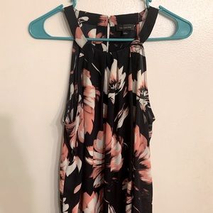 Navy blue flowered tank top